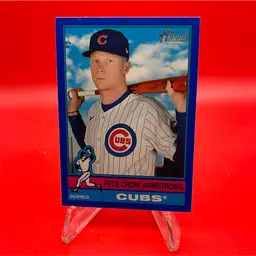 Pete Crow-Armstrong 2025 Topps Heritage Dark Blue Border Chicago Cubs