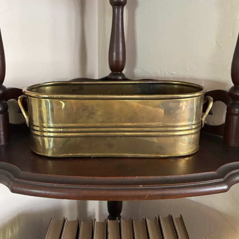 🐇Vintage Brass Oblong Handled Planter Pot
