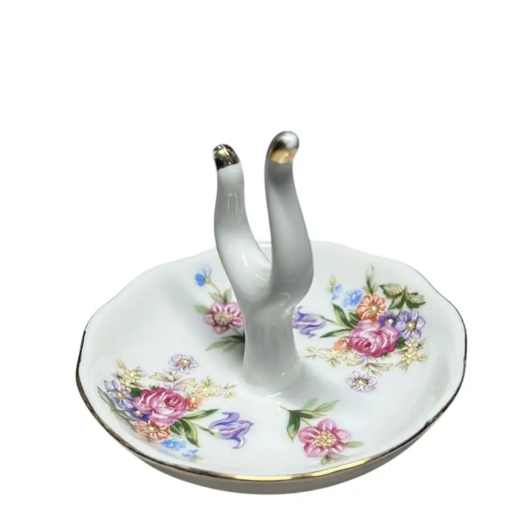 Vintage KPM -
Japan Porcelain Floral Ring Holder.