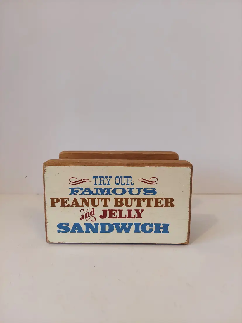 Try Our Famous PB&J Sandwich Fun Wooden Napkin Holder