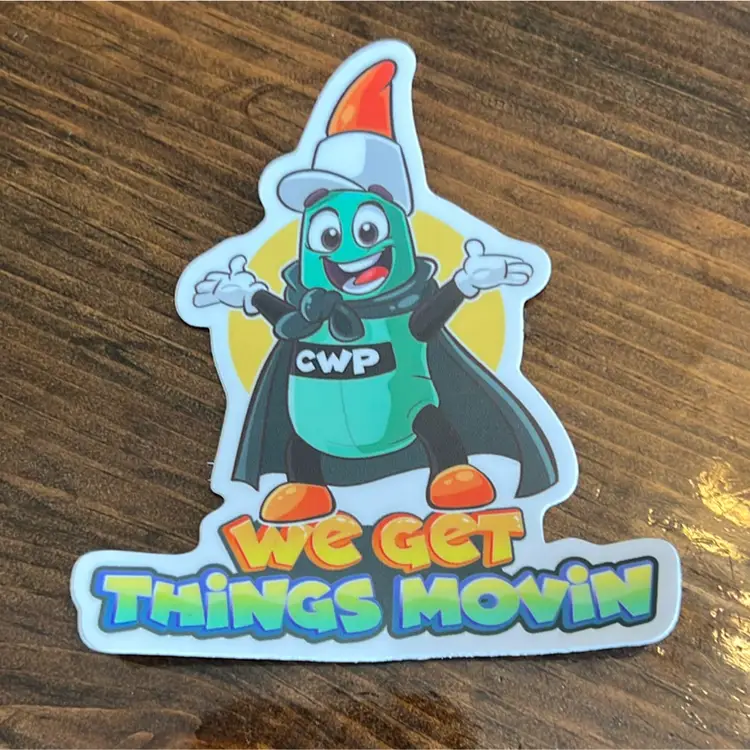 We Get Things Movin ENEMAMAN Die Cut Sticker