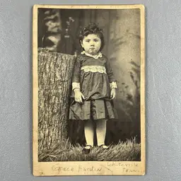Antique Photo Portrait Cabinet Card Little Girl Identified Child Victorian Edwardian c1900