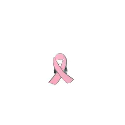 01. Breast Cancer Awareness Pink Ribbon Pin Silver Tone