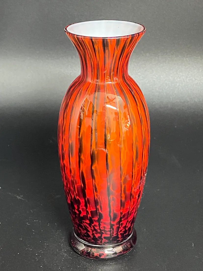 Vintage 90's Norleans Art Glass Bud Vase, 6.5" Tall
