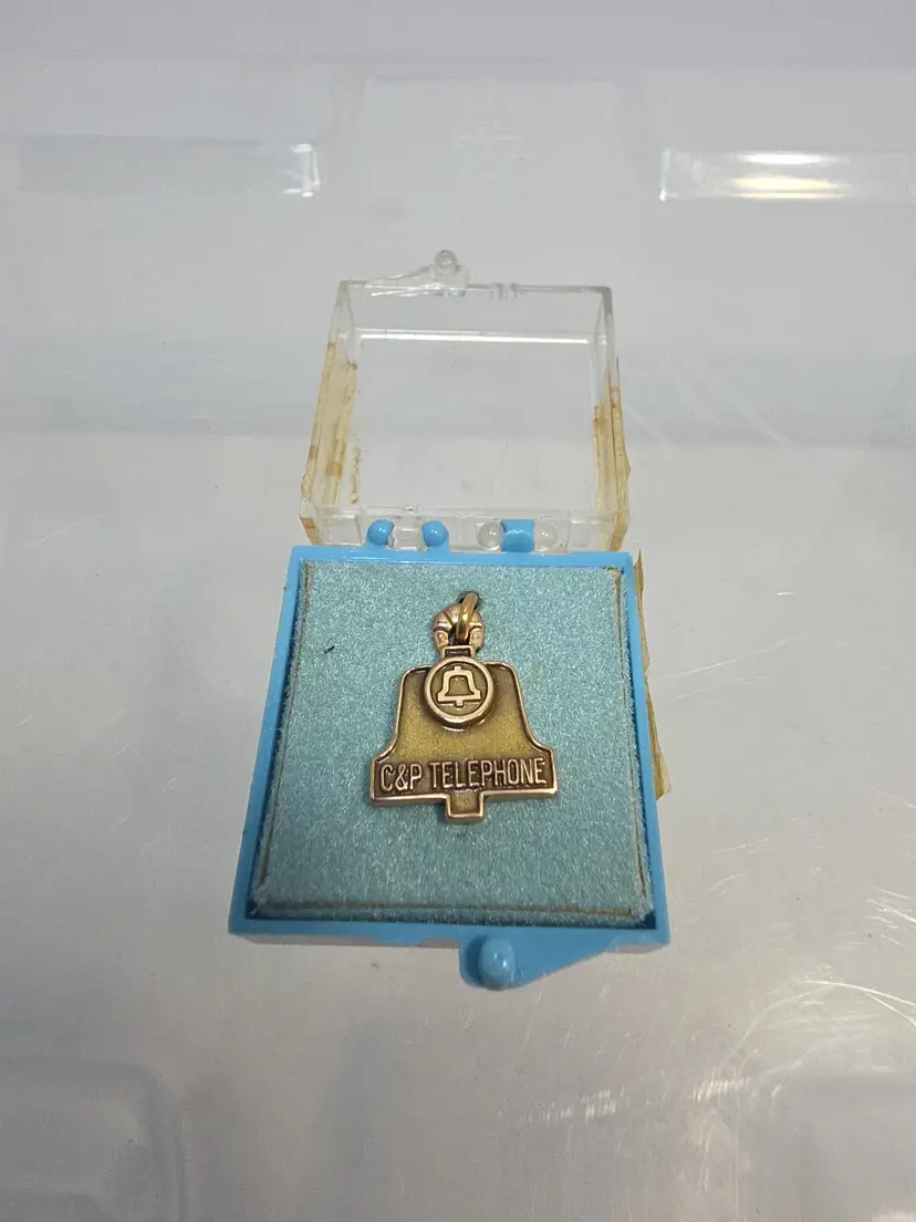 Vintage C&P Telephone Bell System 10K Gold Employee Service Charm Pendant