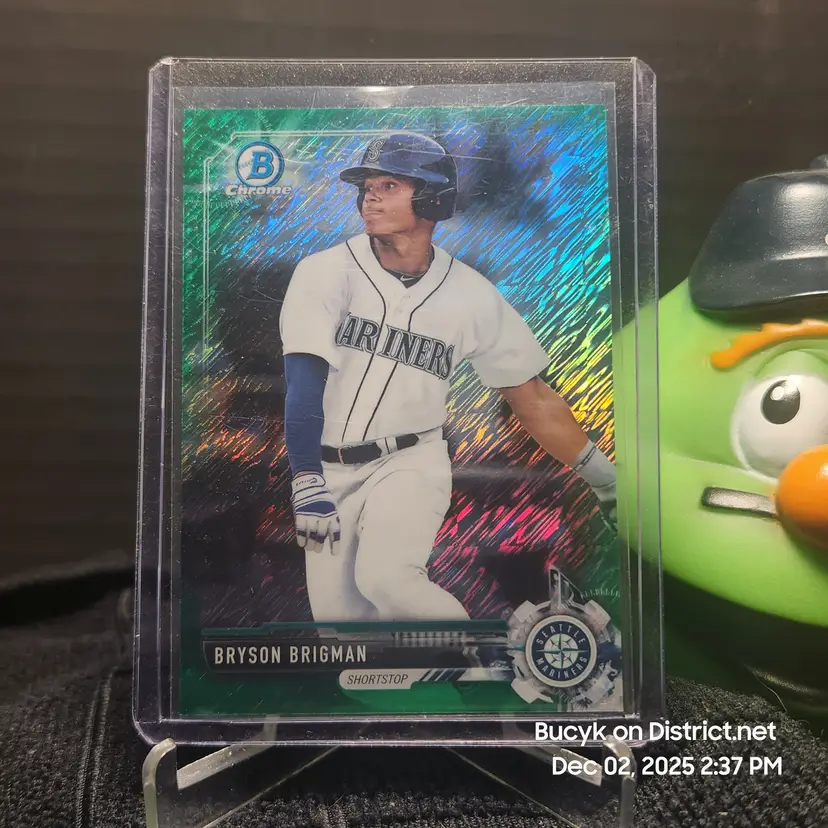 2017 Bowman Chrome Green Shimmer - Bryson Brigman Seattle Mariner 86/99