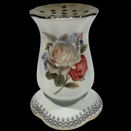 Hat Pin Holder by Victorian Trading  Victorian Style- Vintage -Ceramic Rose-4.5” High, 3.5” Wide