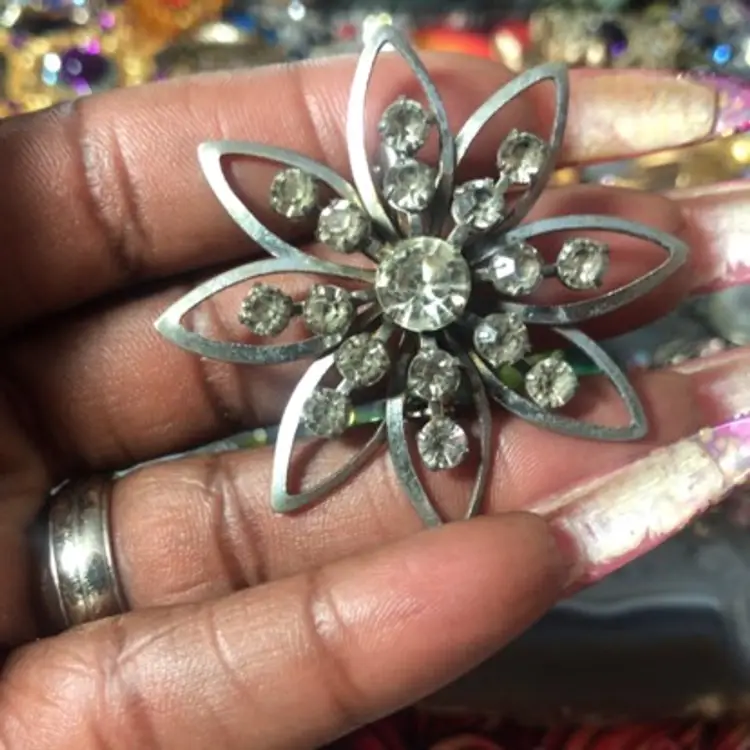 Crystal Bloom Vintage-Style Brooch