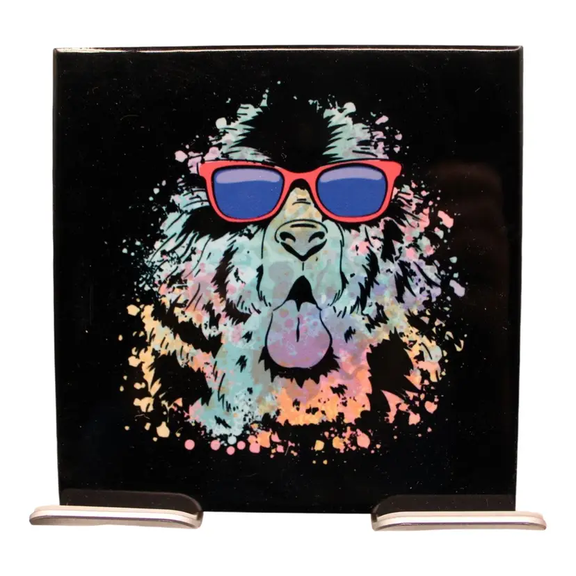 Pop Art 4 1/4βx4 1/4β Ceramic Tile Stylized Dog