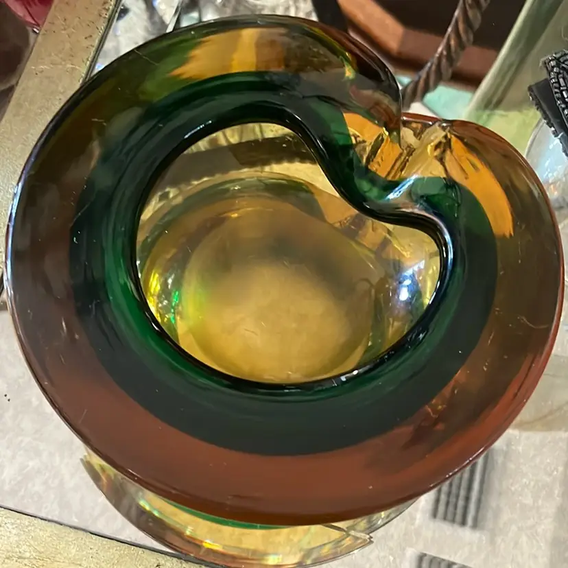 Sommerso Vi Rage Italian Glass Bowl