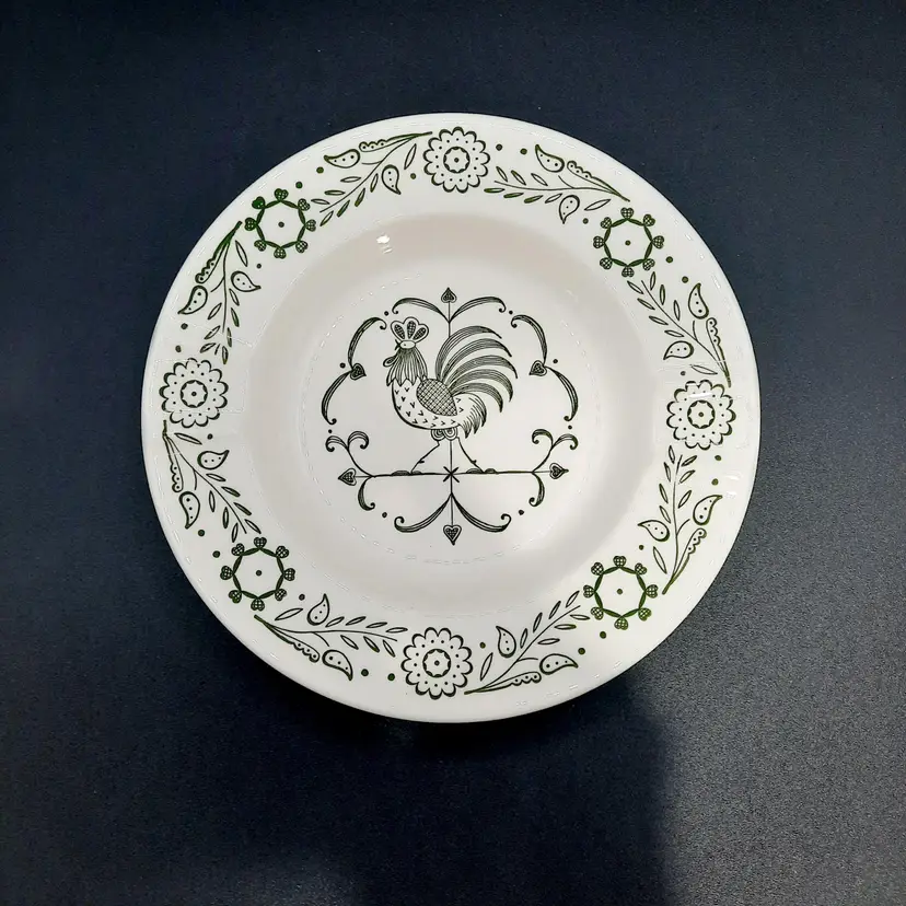 Scio Green Rooster Weathervane Provencial Ashtray Trinket Dish