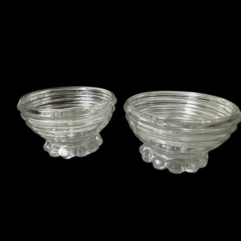 Anchor Hocking Manhattan Sherbet Bowls – Depression Glass Bubble Foot (Set of 2)