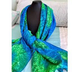 25/ Large Blue And Green Scarf Wrap Table Cloth