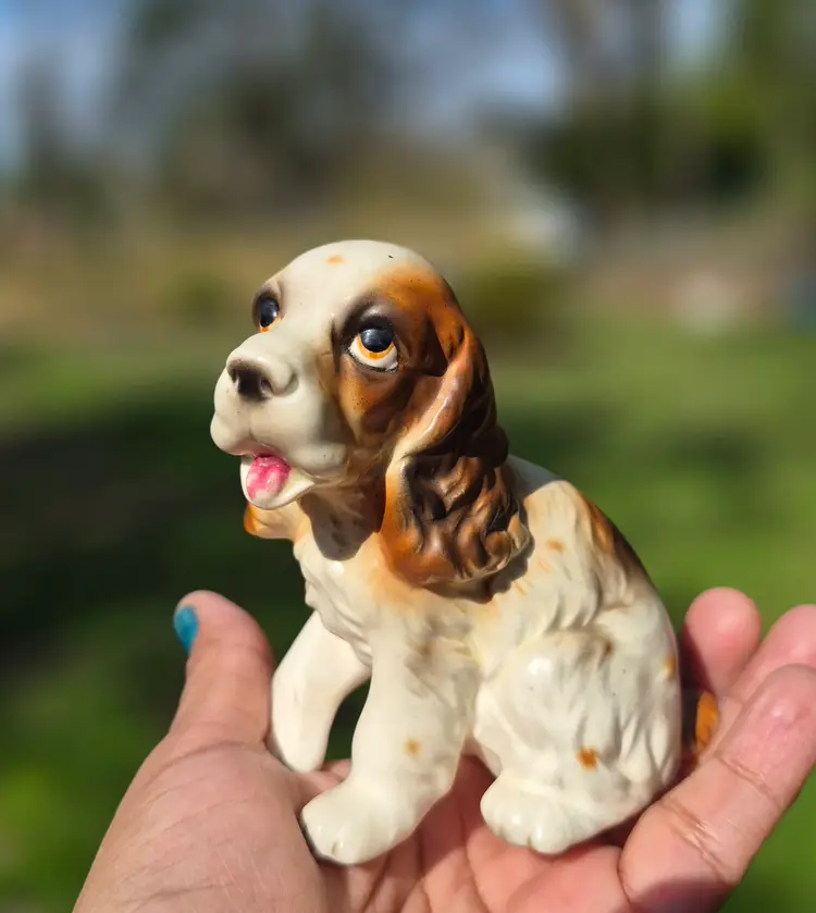 Spaniel Dog Brown & White Made in Japan 3.5" tall