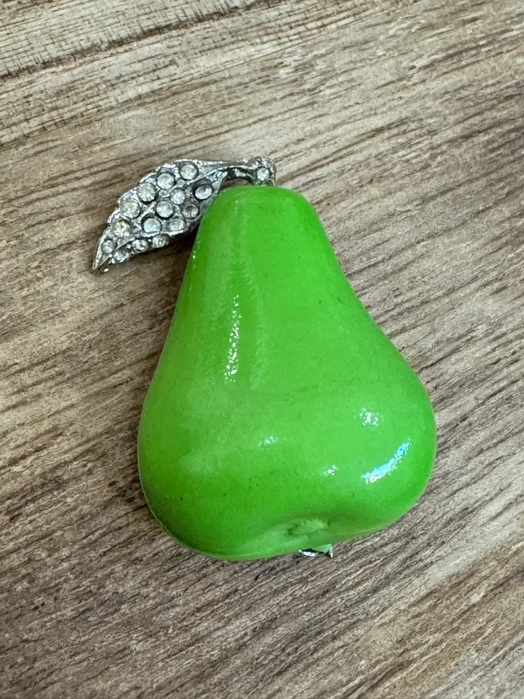 Pear With Rhinestones Brooch