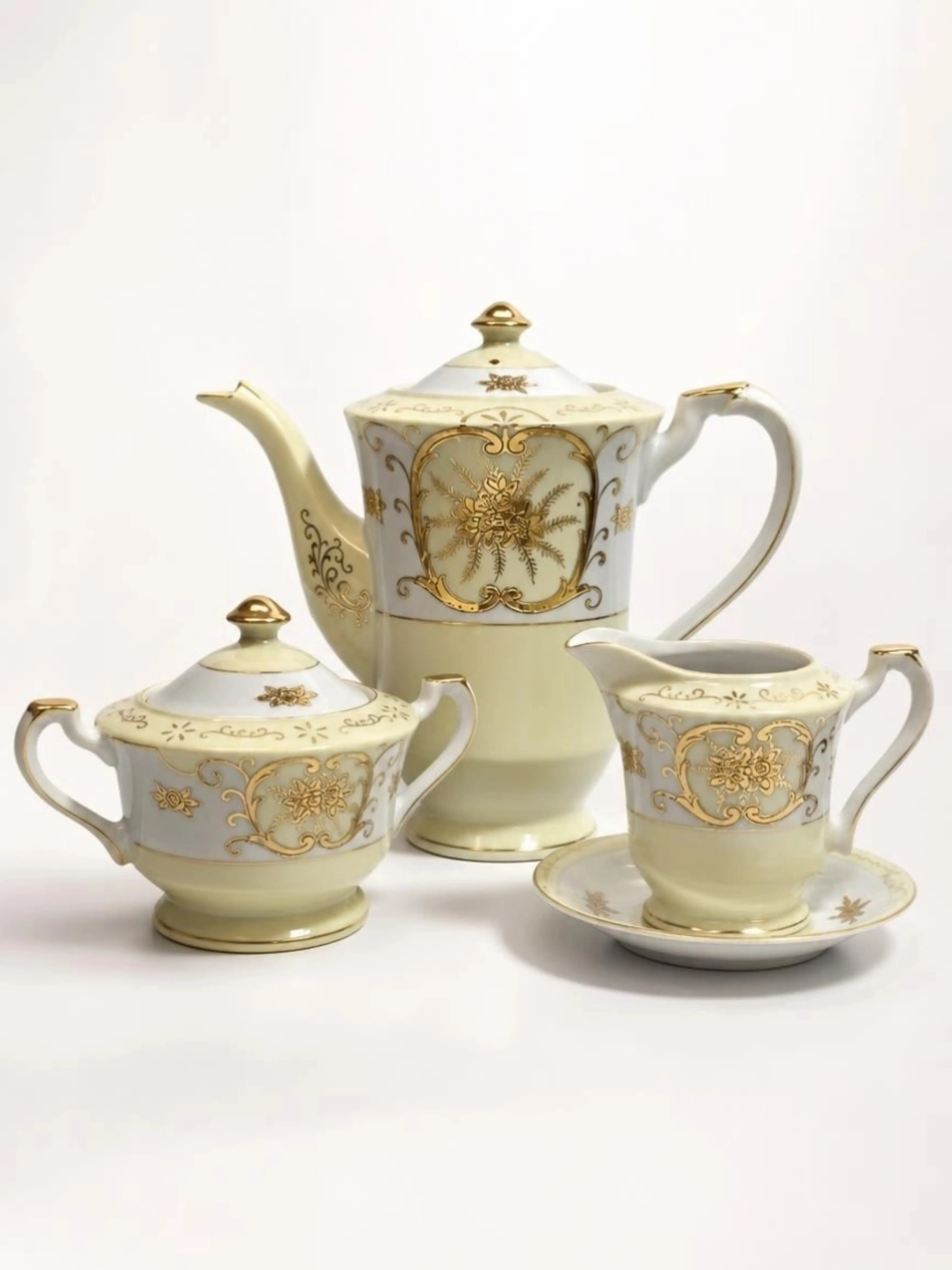 Niknax · Vtg Moriyama Hinode Japan Demitasse Tea Set Gold Moriage