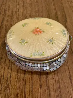 Vintage Cloisonné Enameled Vanity Pouch/Compact by Evans
