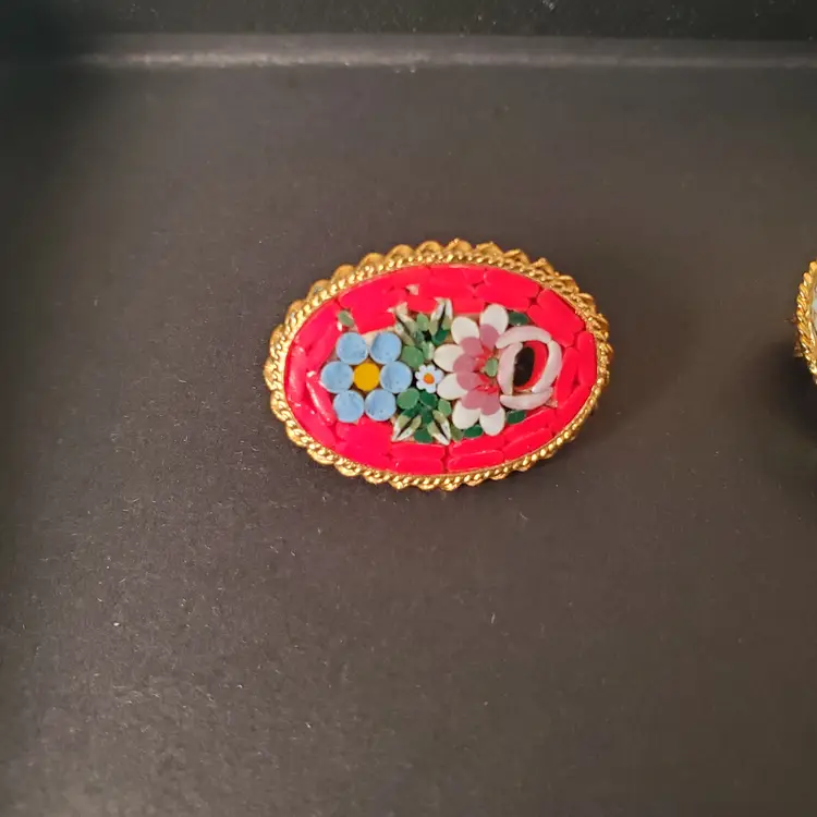 Tiny Italian Mosaic Brooches