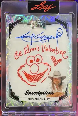 2025 Leaf Metal Elmo Valentine's Day Sketch Guy Gilchrist Inscription Auto /149