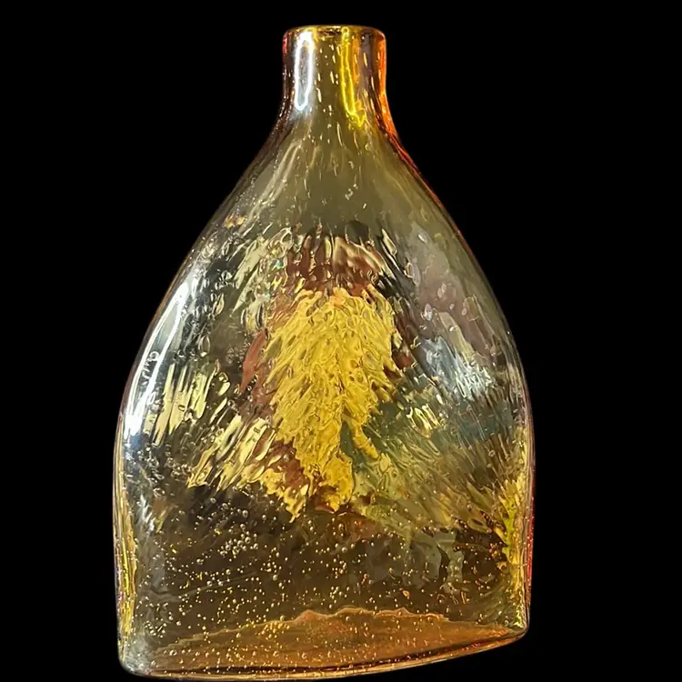 Italian AMICI Bubble Glass Vase: 5.5”x8”x2”