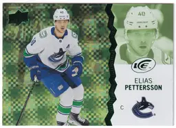 2023-24 Upper Deck Ice Green #87 Elias Pettersson Vancouver Canucks Hockey Card