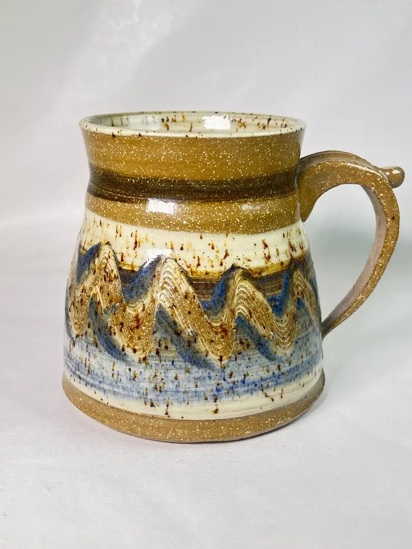 Signed Studio Pottery Zigzag Mug