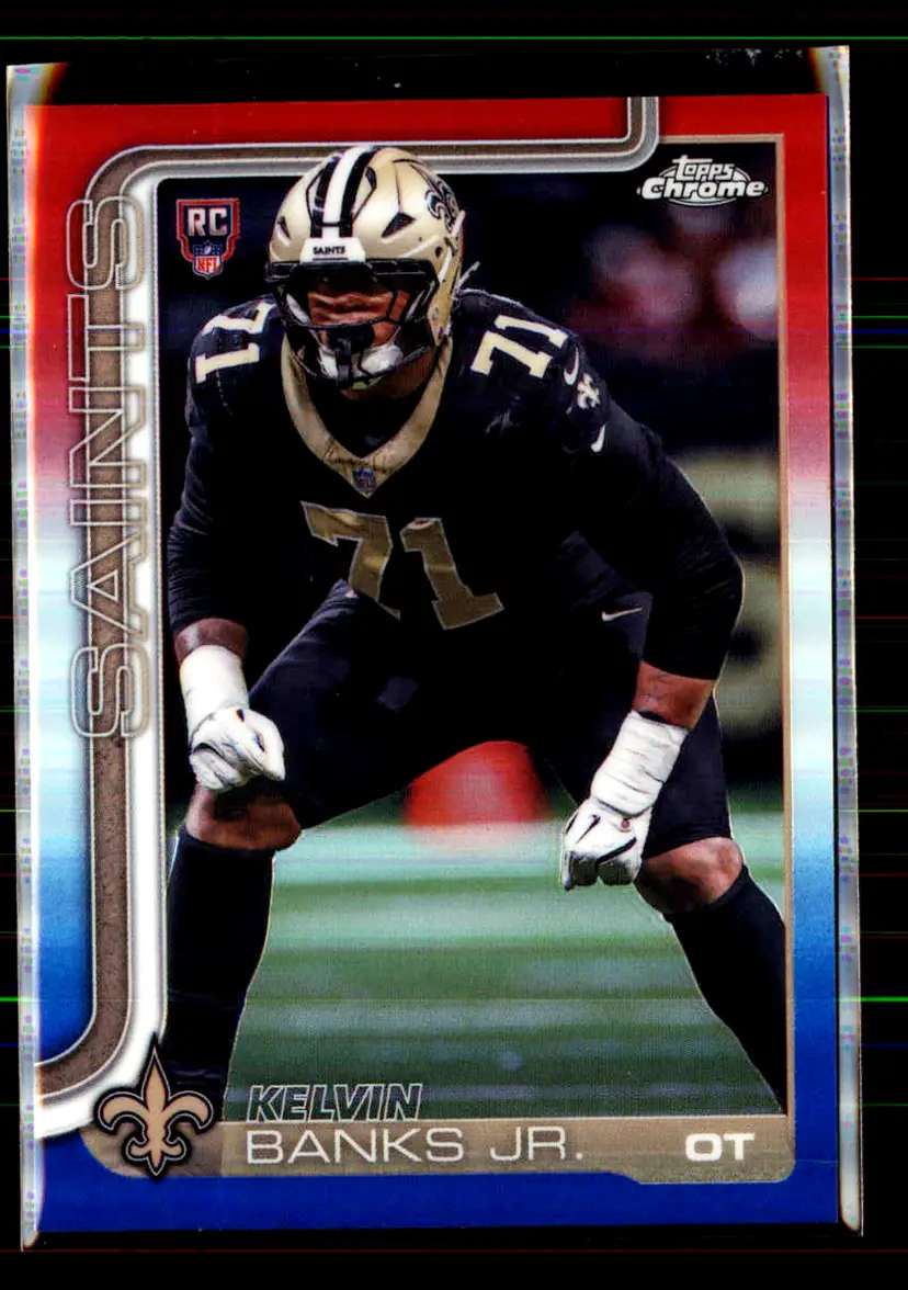 KELVIN BANKS JR. 2025 Topps Chrome Red White & Blue #378 - (142) - New Orleans Saints
