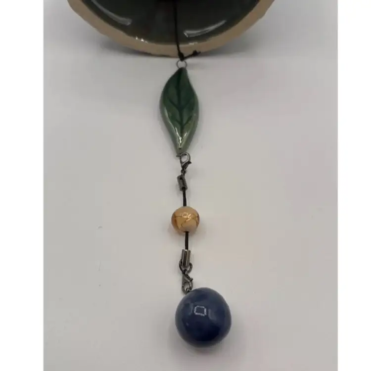 Tree of Life Ceramic Pottery Blue Whispering Bell Wind Chime