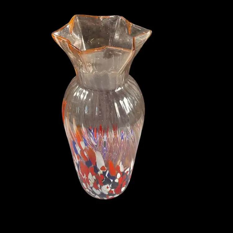 Vintage Handblown Confetti Vase