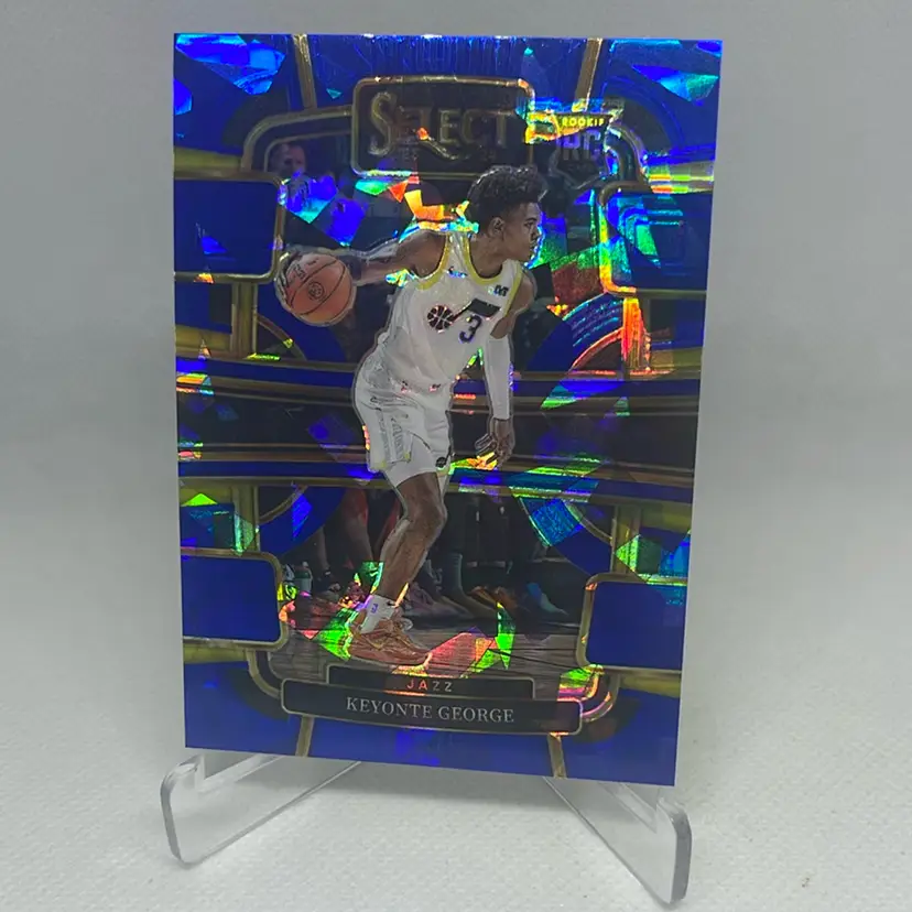 2023-24 Panini Select Rookie Blue Cracked Ice Prizm #75 Keyonte George RC Utah Jazz