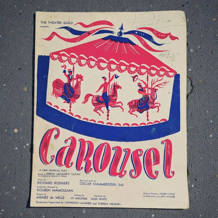 Carousel A New Musical Play Presented by The Theatre Guild Souvenir Book 1940s