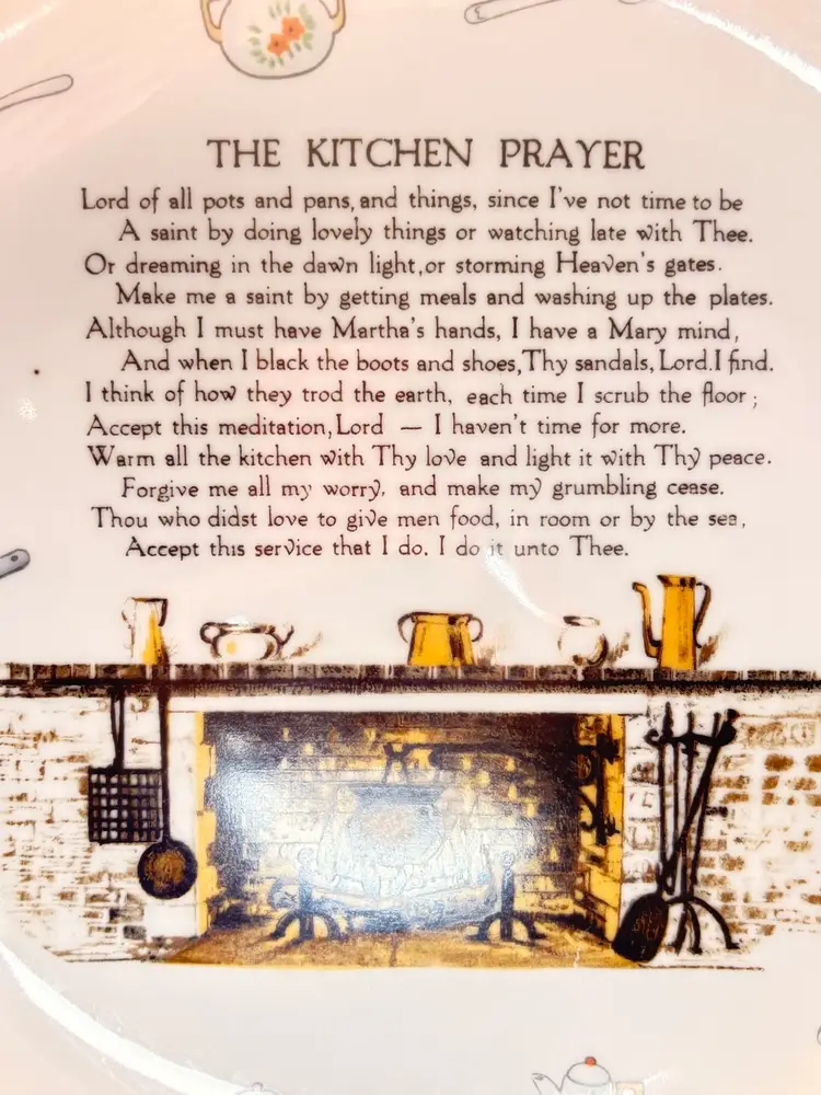 Vintage Enesco Decorative Plate Featuring “The Kitchen Prayer”