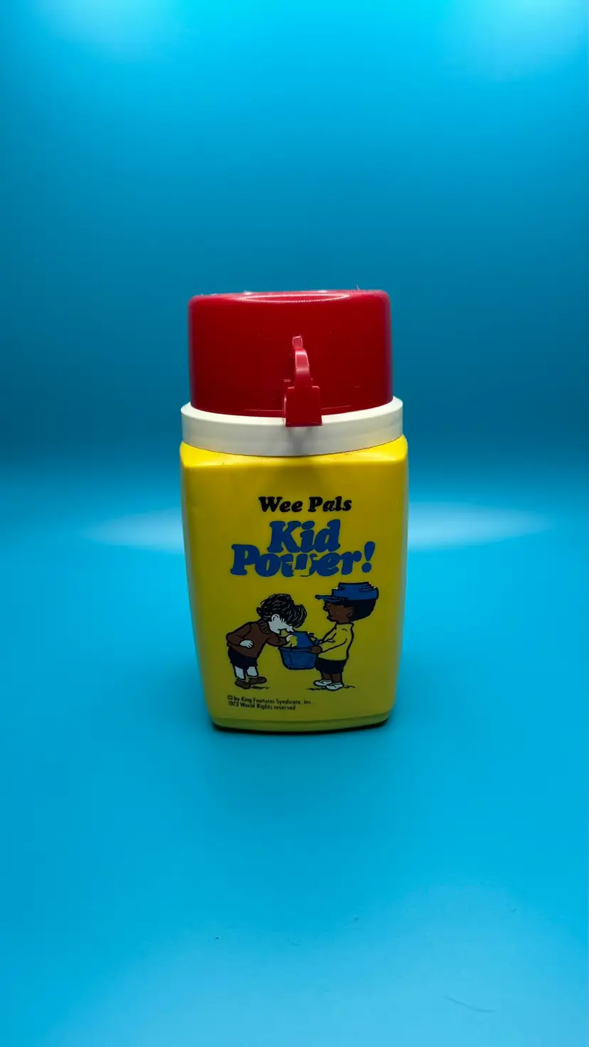 Vintage Wee Pals Kid Power! Plastic Thermos 1973 Complete