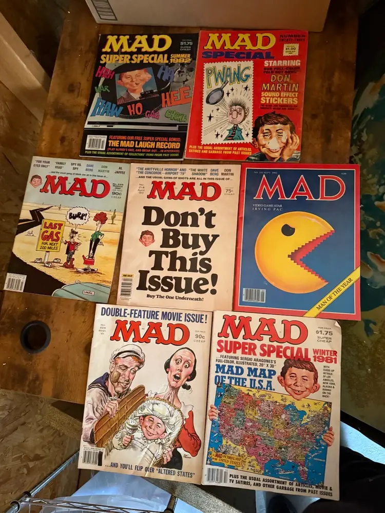 Lot Of 7 Vintage Mad Magazines