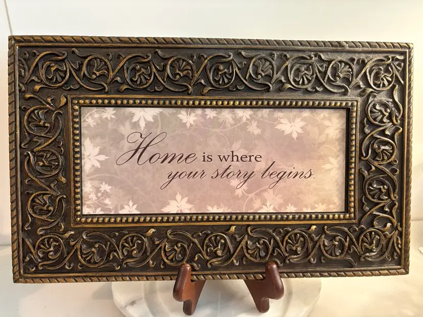 Home Is Where Your Story Begins Print In Decorative Frame. 15” By 9”