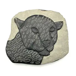 06 - “The Jaguar” Hand Carved On Slate In Belize 5”x 4.5”
