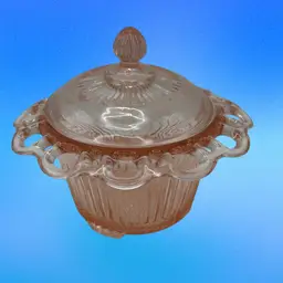 Vintage Hocking Glass Candy Dish With Lid, 7” Tall x 7-1/2” Wide