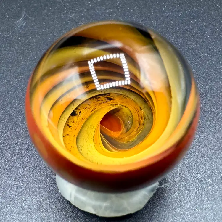 Contemporary Art Glass Vortex Marble Planet 1.1”