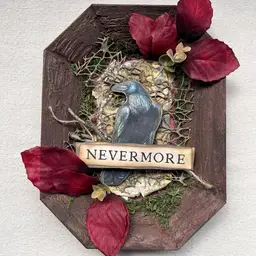 Original Nevermore Raven Handmade Wall Decor Mixed Media Art (made by me!)