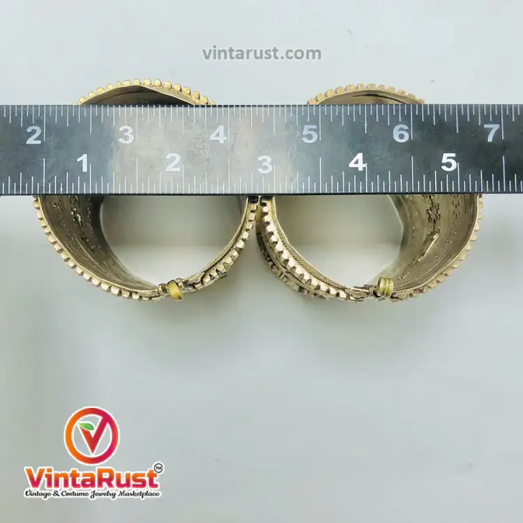 Vintage Handmade Golden Handcuffs Bracelets
