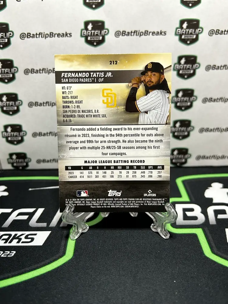 Fernando Tatis Jr 2024 Topps Stadium Club Pink Parallel #212 San Diego Padres