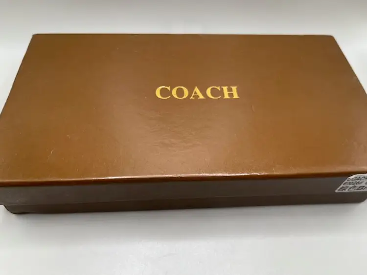 Coach Slim Crossgrain Tan Leather Wallet