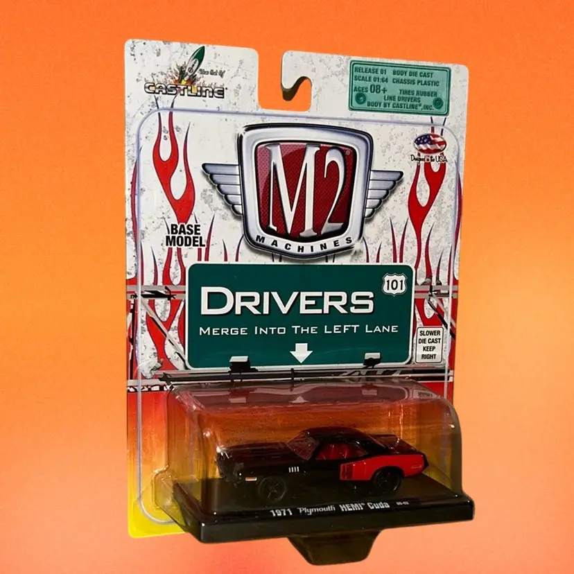 M2 Machines Auto-Drivers R01 1971 Plymouth HEMI Cuda (Black) 09-02 , See Pictures And Description