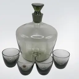 Richard Süssmuth   MCM "Le Rein" design Glass Decanter Set in Smoke Grey