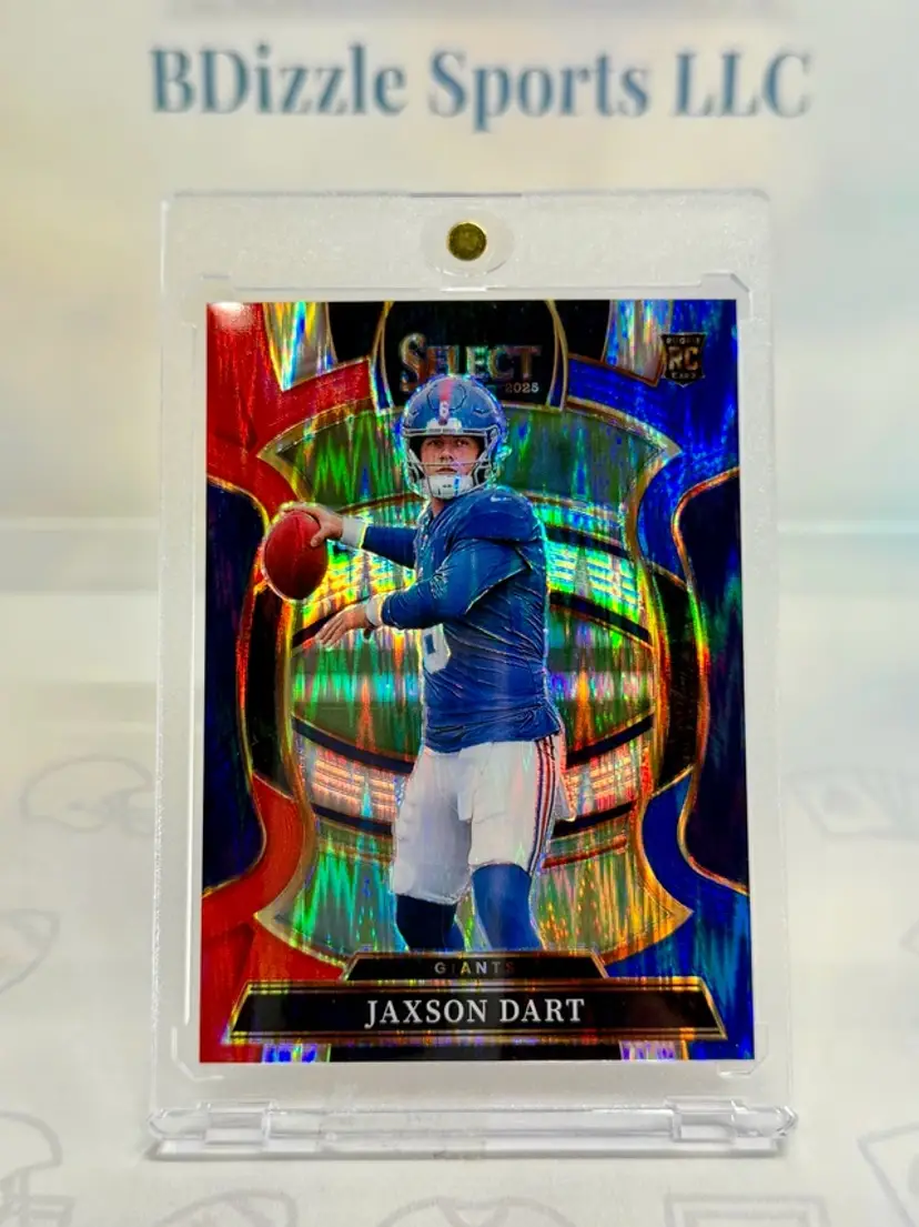 2025 Panini Select Jaxson Dart Red and Blue Prizm Shock #93 RC