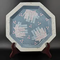 Cunningham Pottery Octagonal Stoneware Decorative Platter / Wall Hanger