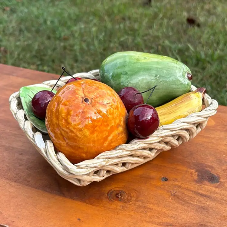 Bassano Italy Ceramic Fruit Basket As Is 7x5.5 4H