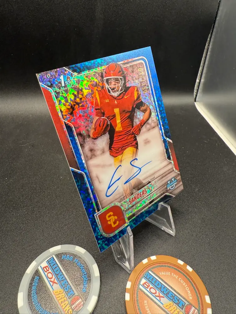 Eli Sanders 1st Bowman Auto #/150 2025 Bowman Chrome University USC Trojans