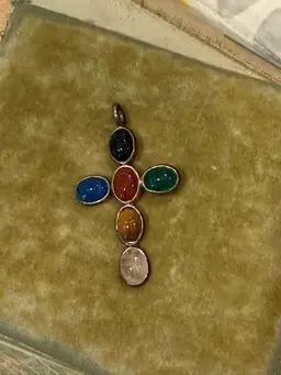 Sterling Silver Scarab Cross Pendent