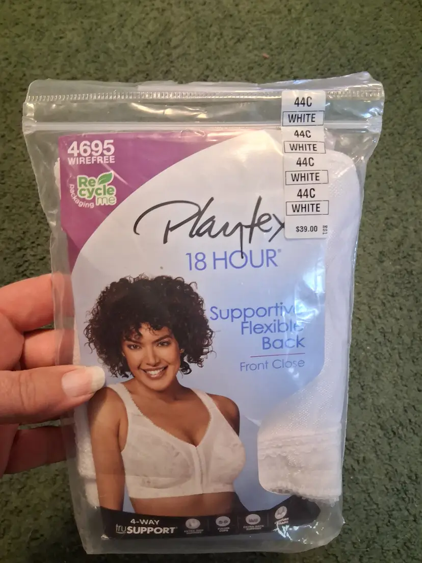 BN Ladies 44C Playtex 18 Hour Front Closure White Bra (B30)